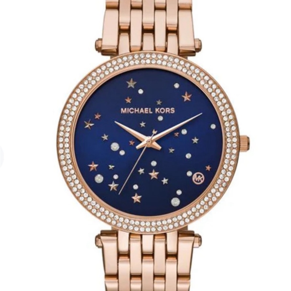Michael Kors Rose Gold Darcy Watch with Starry Blue Dial